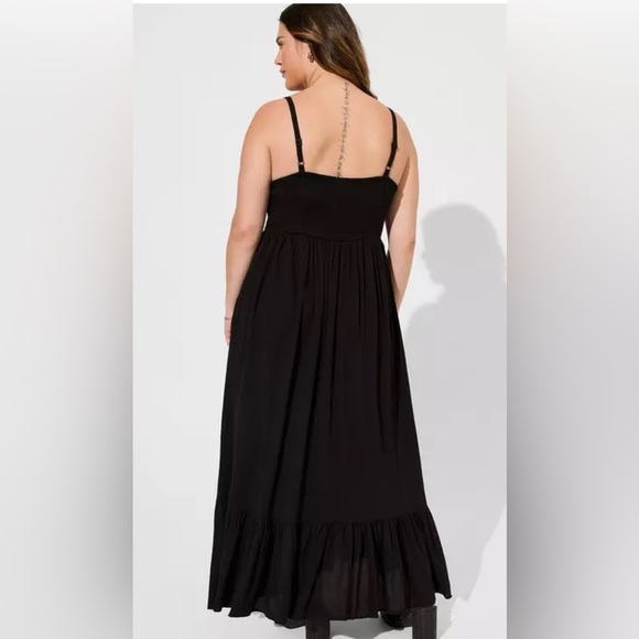 NWT Torrid Black Lace Inset Maxi Dress - Picture 3 of 5